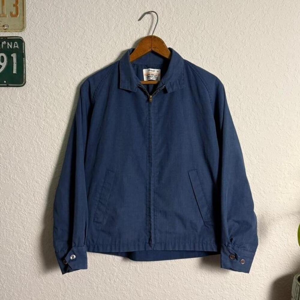 Vintage 1960s Japanese Navy Harrington Men's M Zip Jacket Bomber